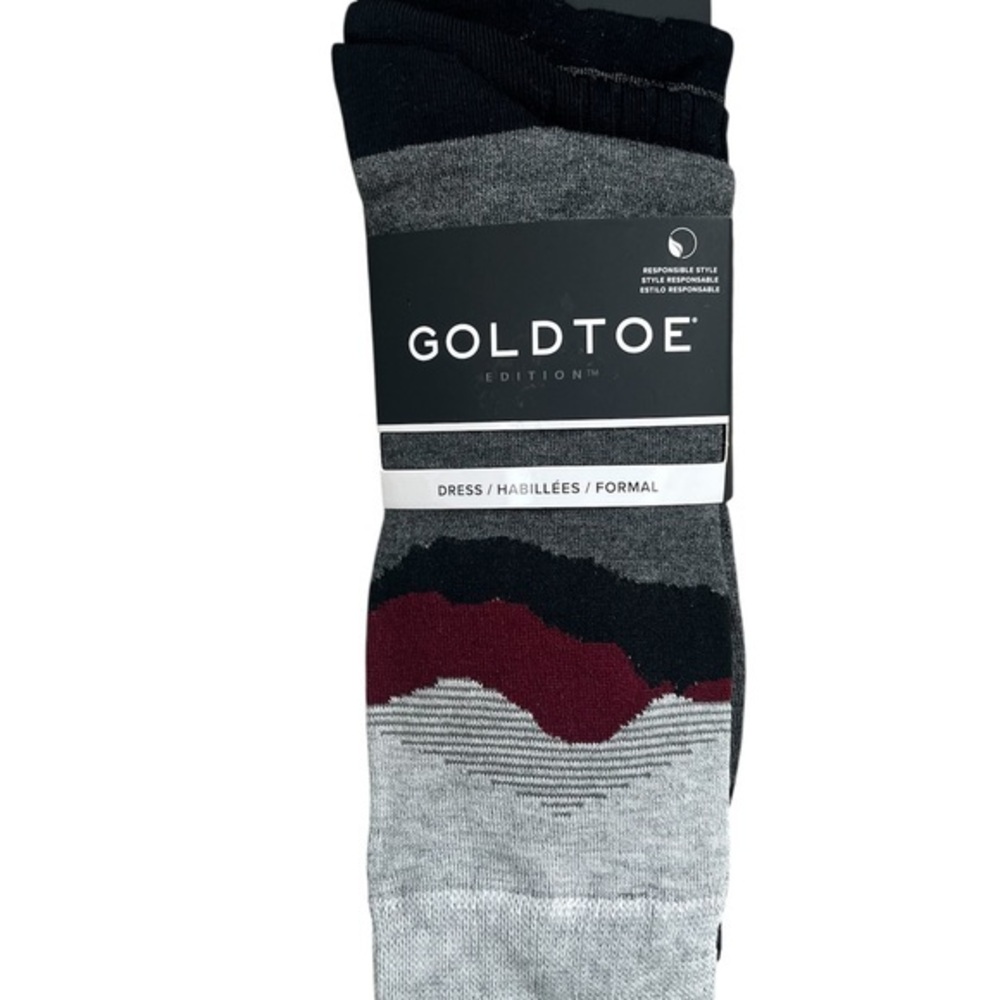 Gold Toe Black and Gray Dress Socks Modern Design